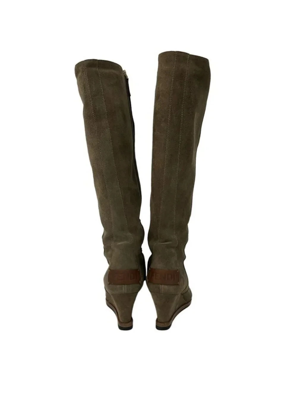 Fendi Long Boots 36 Gray Beige Grey-beige - Picture 3 of 8